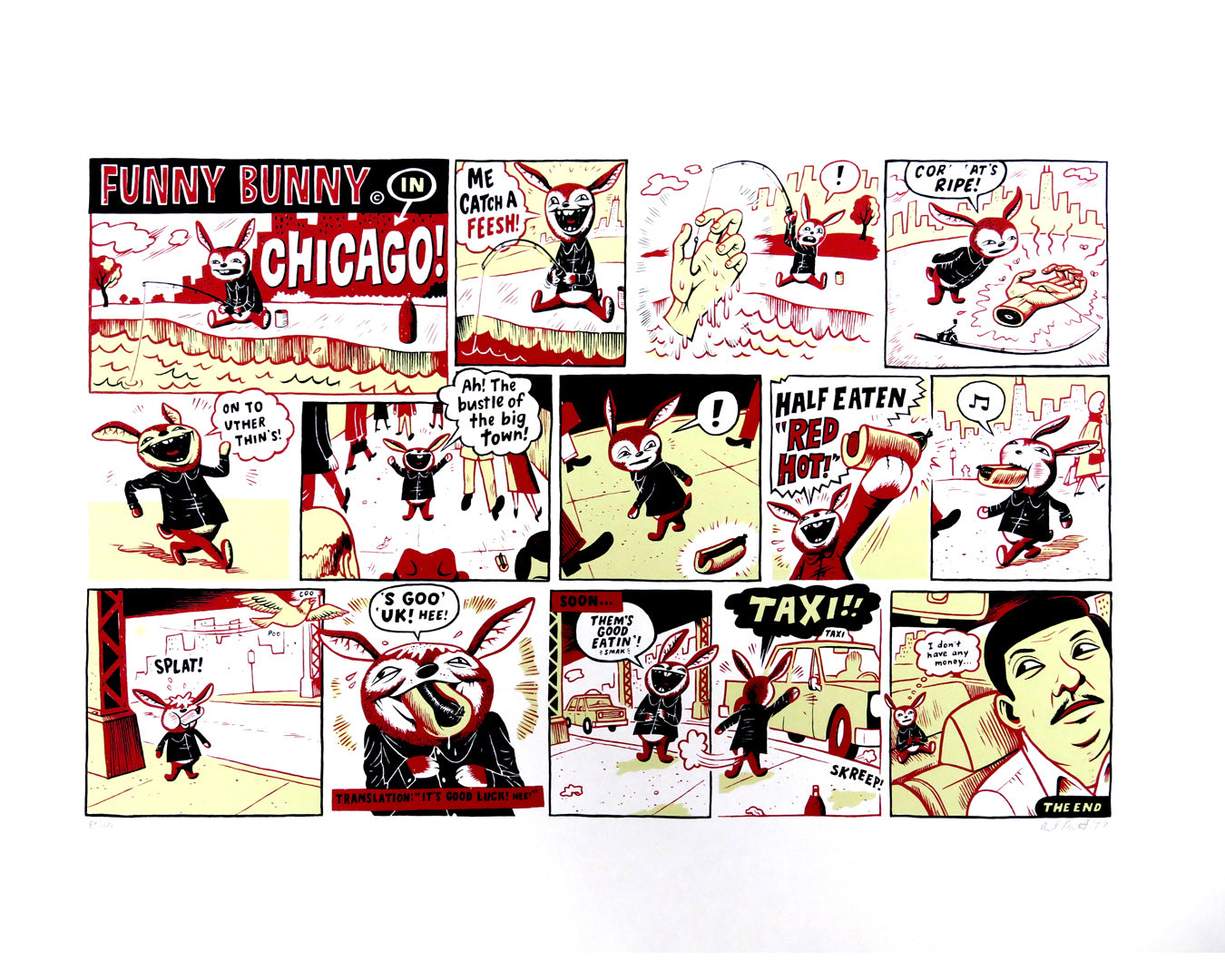 ARCHER PREWITT  "Funny Bunny” Silk screen print
